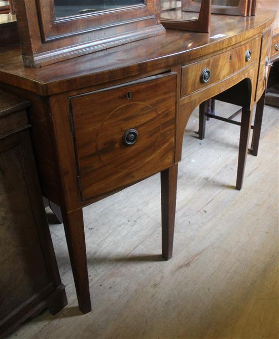 George III mahogany bowfront sideboard(-)
